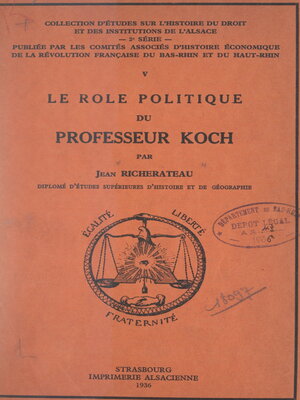 cover image of Le rôle politique du professeur Koch